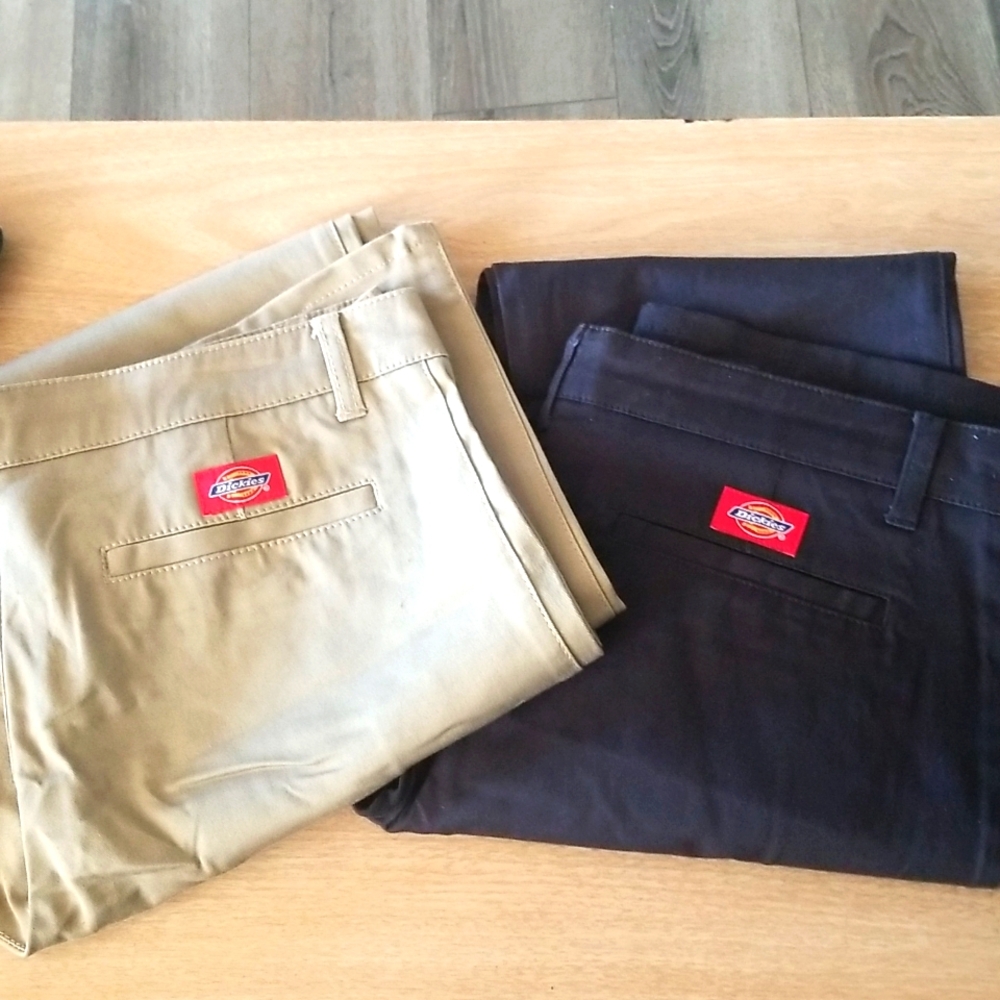 Vtg Deadstock BNWOT Y2K Dickies Girl Pants #N882 in Navy Blue & Beige Size 13.